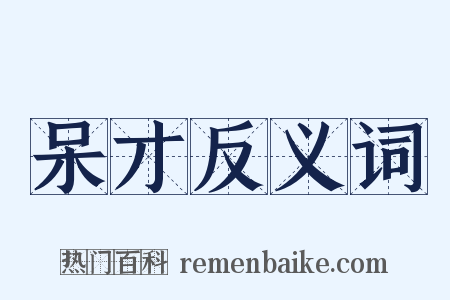 呆才反义词是什么意思的图片